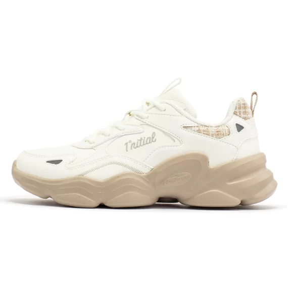 Women's Leather Low-Top Sports Shoes – Casual Running, Soft Cushioning, Non-Slip Retro Dad Sneakers