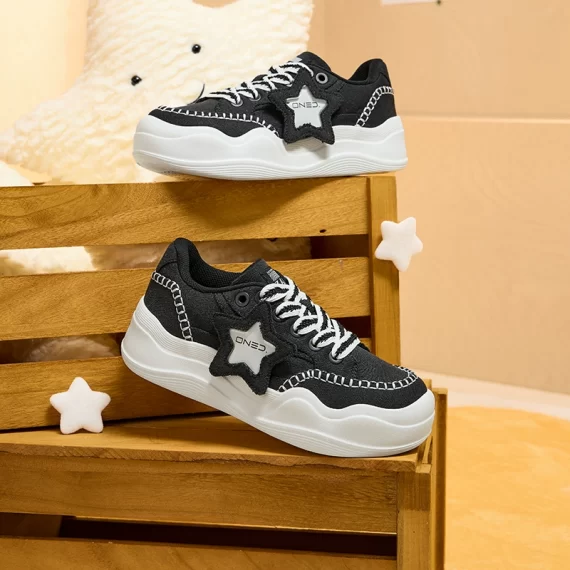 Women's Soft & Lightweight Sports Shoes – Casual Thick-Soled Canvas Sneakers - Image 3